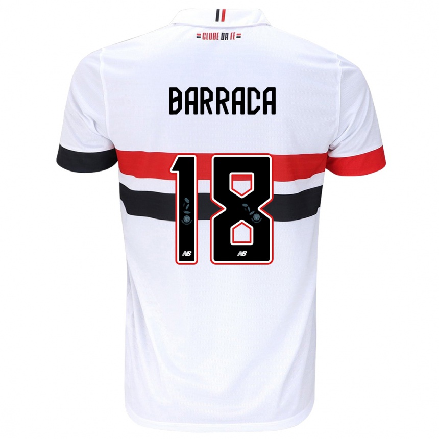 Homme Football Maillot Barraca #18 Blanc Rouge Noir Tenues Domicile 2024/25