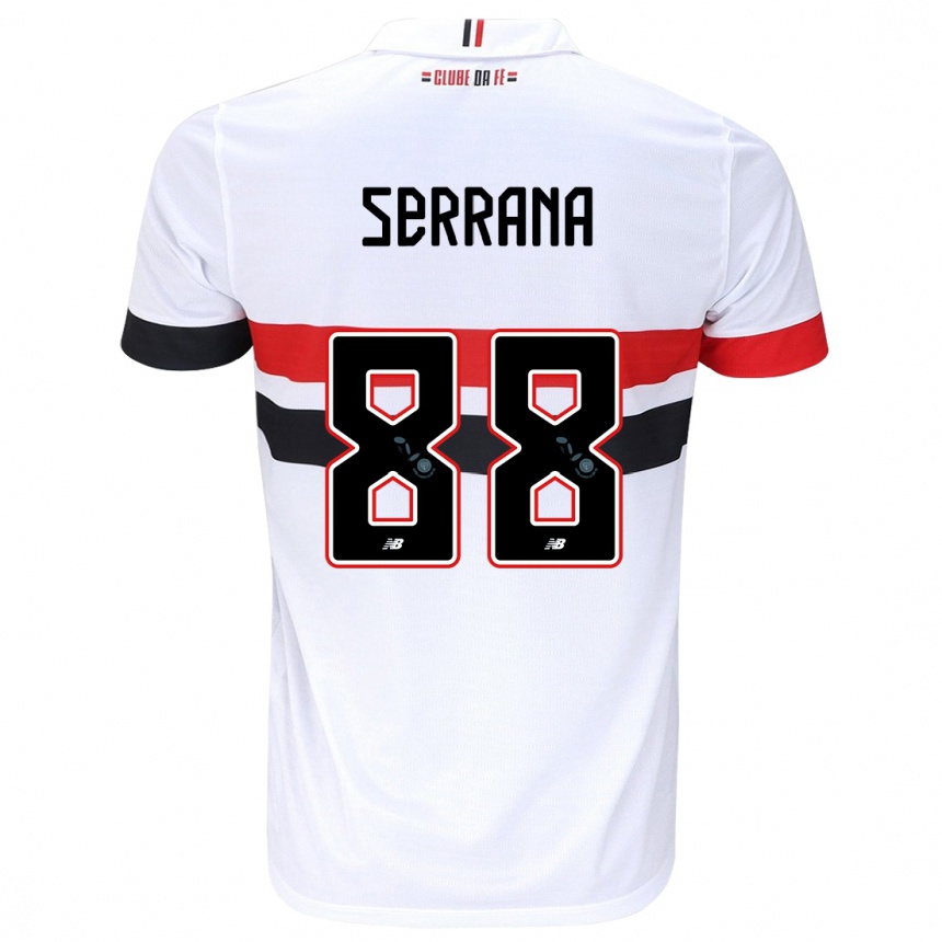 Homme Football Maillot Serrana #88 Blanc Rouge Noir Tenues Domicile 2024/25