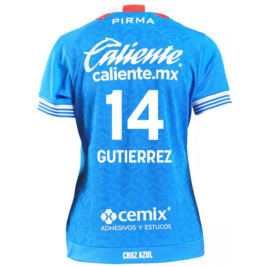 Homme Football Maillot Alexis Gutiérrez #14 Bleu Ciel Tenues Domicile 2024/25