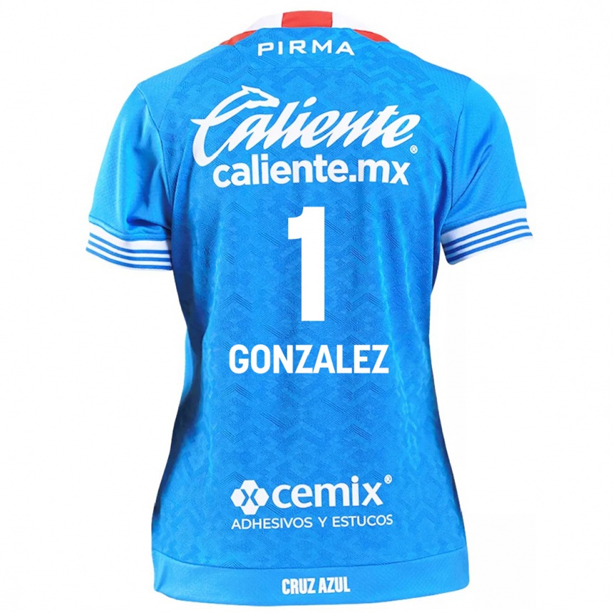 Homme Football Maillot Itzayana Gonzalez #1 Bleu Ciel Tenues Domicile 2024/25