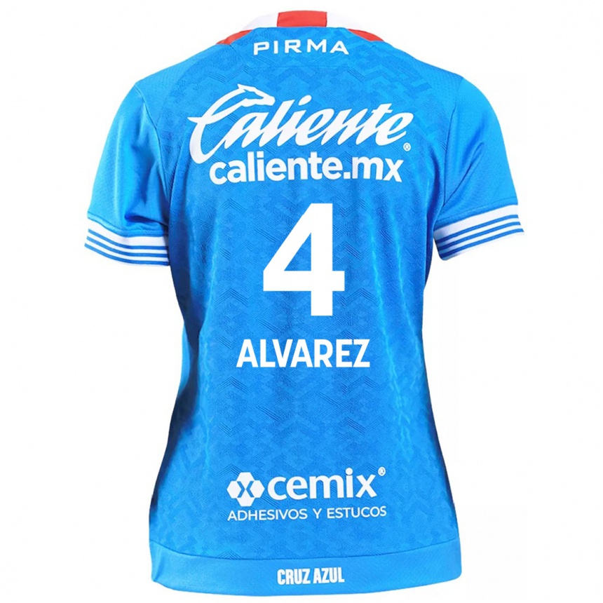 Homme Football Maillot Gabriela Alvarez #4 Bleu Ciel Tenues Domicile 2024/25