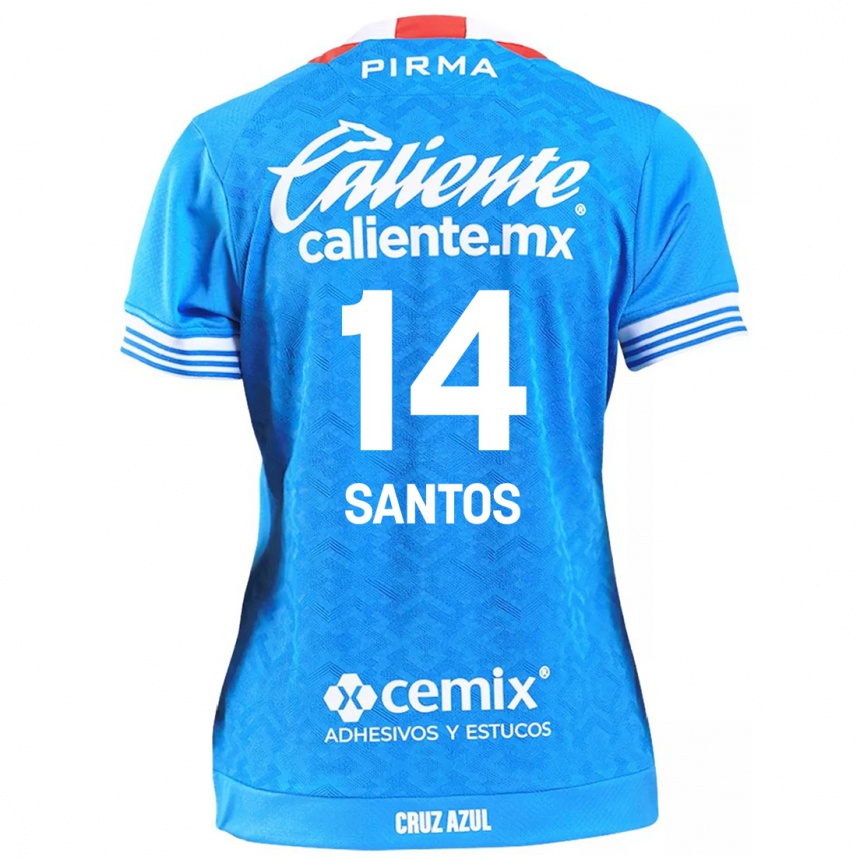 Homme Football Maillot Eleisa Santos #14 Bleu Ciel Tenues Domicile 2024/25