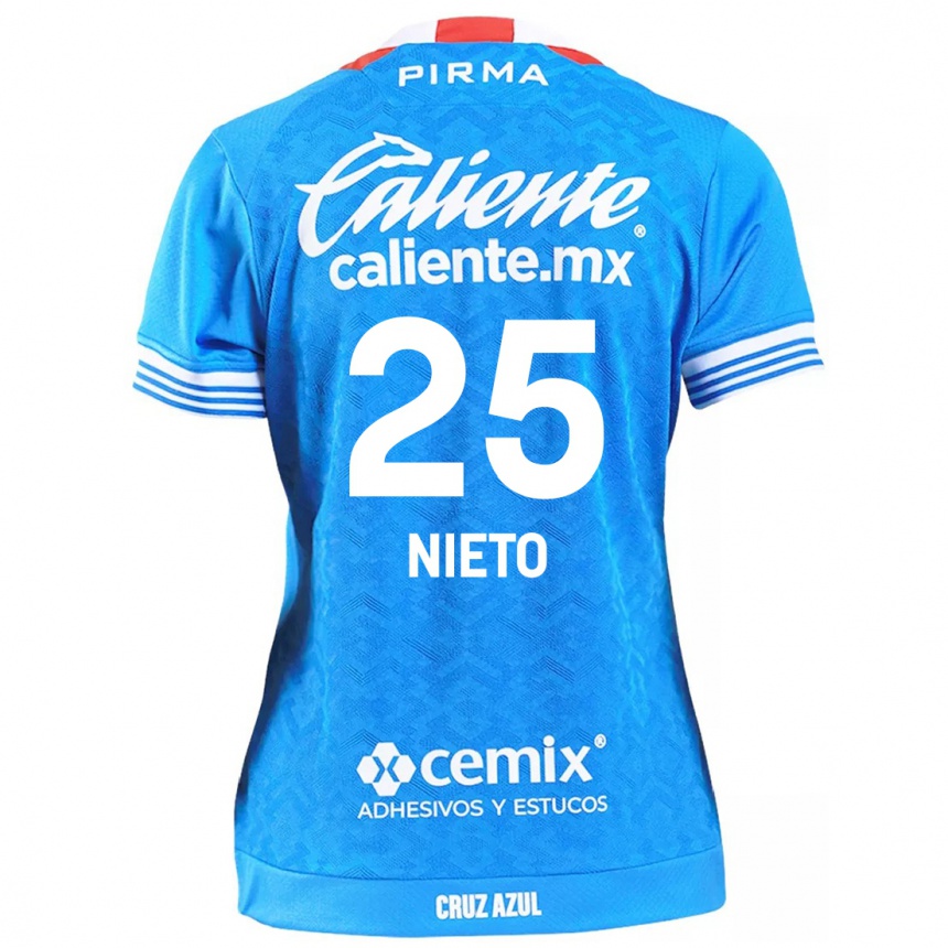 Homme Football Maillot Natsidieli Nieto #25 Bleu Ciel Tenues Domicile 2024/25