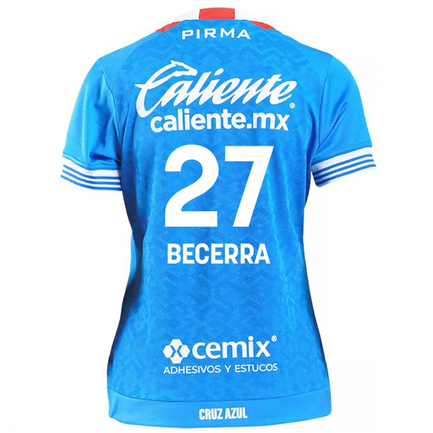 Homme Football Maillot Ana Becerra #27 Bleu Ciel Tenues Domicile 2024/25