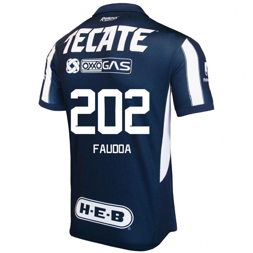 Homme Football Maillot Juan Faudoa #202 Bleu Rouge Blanc Tenues Domicile 2024/25