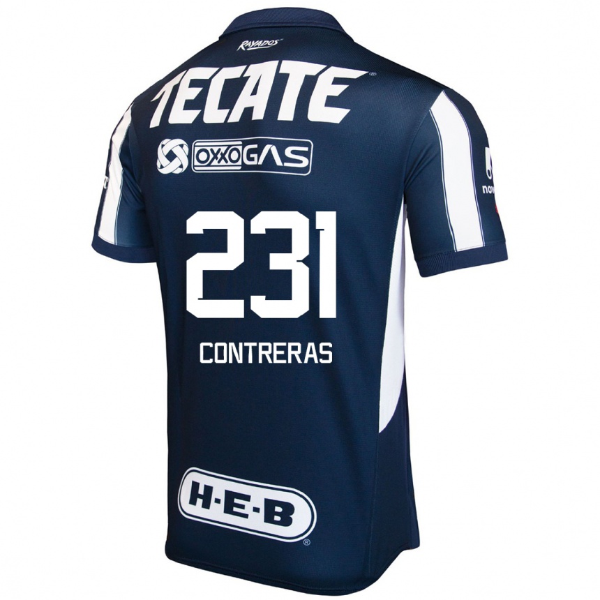 Homme Football Maillot Óscar Contreras #231 Bleu Rouge Blanc Tenues Domicile 2024/25