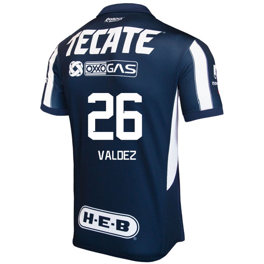 Homme Football Maillot Valeria Valdez #26 Bleu Rouge Blanc Tenues Domicile 2024/25