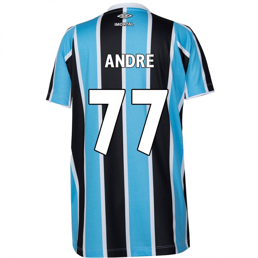 Homme Football Maillot André #77 Bleu Noir Blanc Tenues Domicile 2024/25