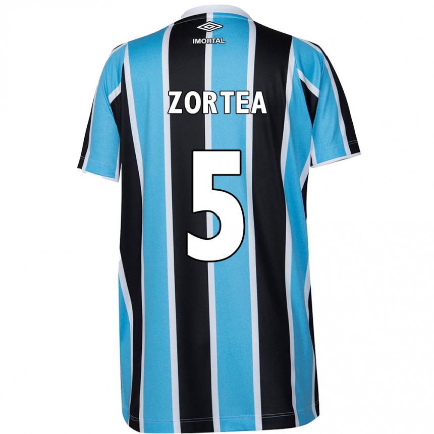 Homme Football Maillot Bernardo Zortea #5 Bleu Noir Blanc Tenues Domicile 2024/25