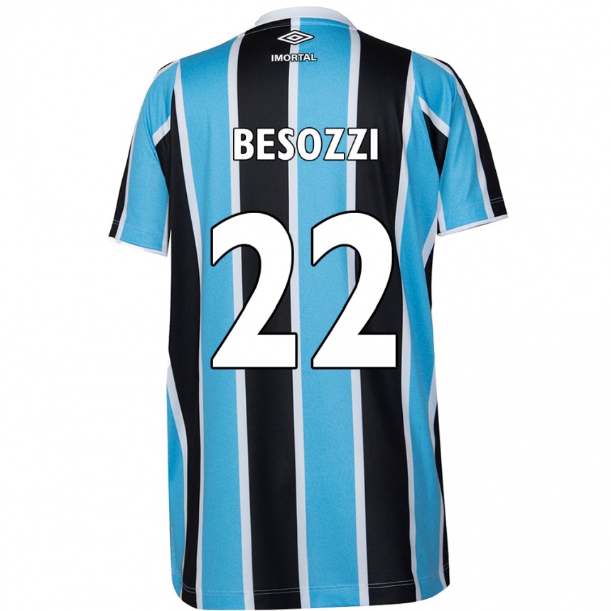 Homme Football Maillot Lucas Besozzi #22 Bleu Noir Blanc Tenues Domicile 2024/25