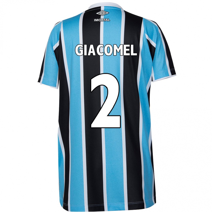 Homme Football Maillot Laís Giacomel #2 Bleu Noir Blanc Tenues Domicile 2024/25