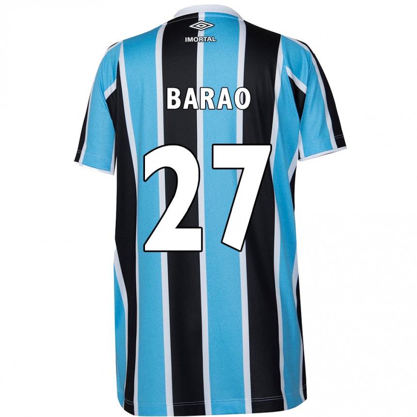 Homme Football Maillot Dani Barão #27 Bleu Noir Blanc Tenues Domicile 2024/25