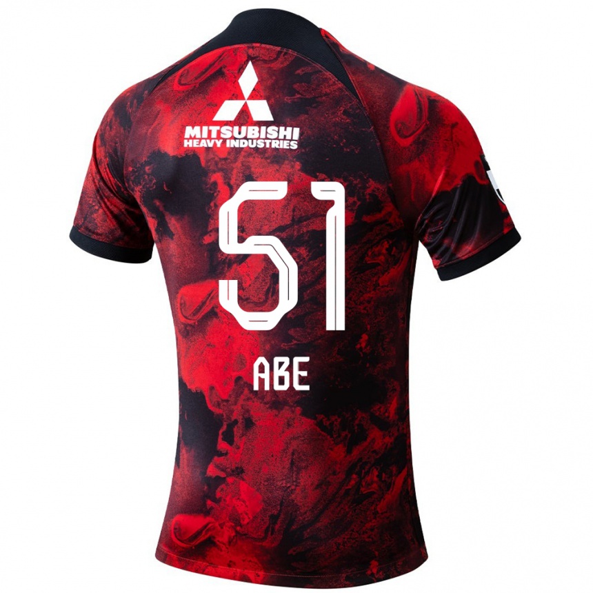 Homme Football Maillot Shintaro Abe #51 Rouge Noir Tenues Domicile 2024/25