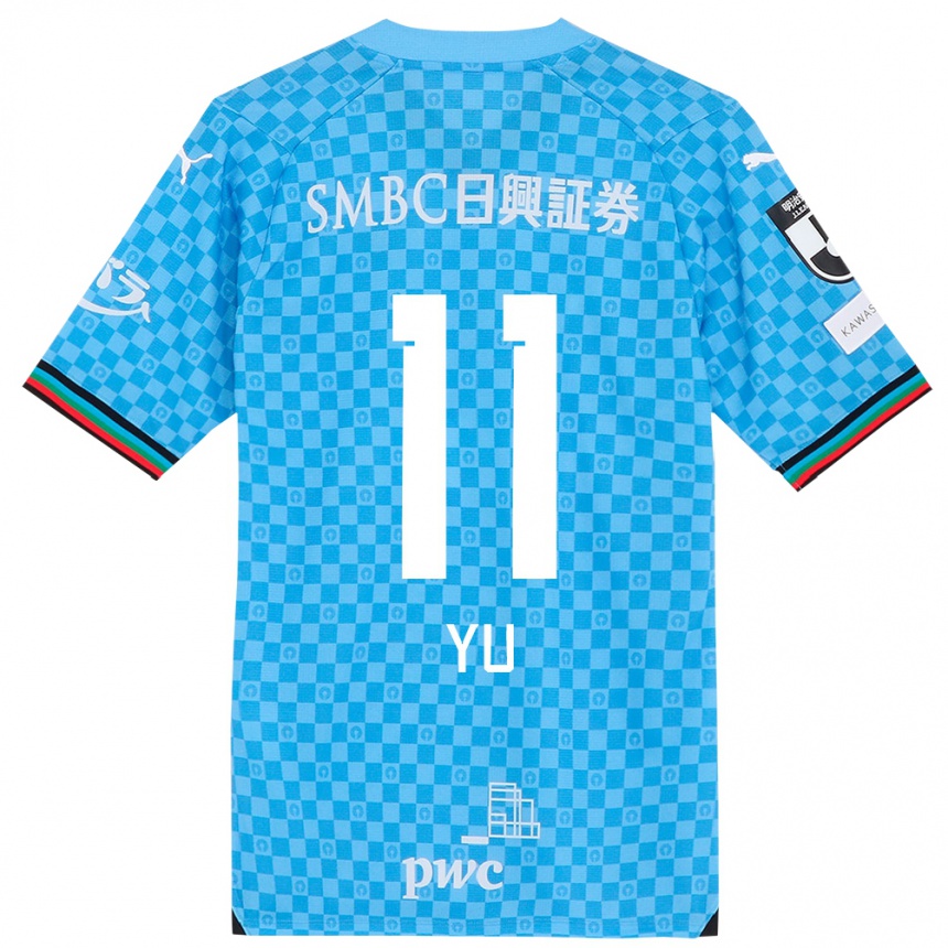 Homme Football Maillot Yu Kobayashi #11 Bleu Azur Tenues Domicile 2024/25