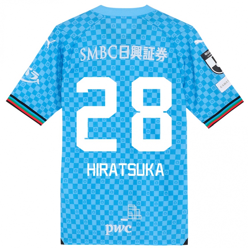 Homme Football Maillot Hayato Hiratsuka #28 Bleu Azur Tenues Domicile 2024/25