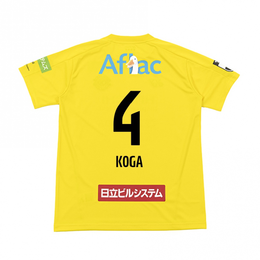 Homme Football Maillot Taiyo Koga #4 Jaune Noir Tenues Domicile 2024/25