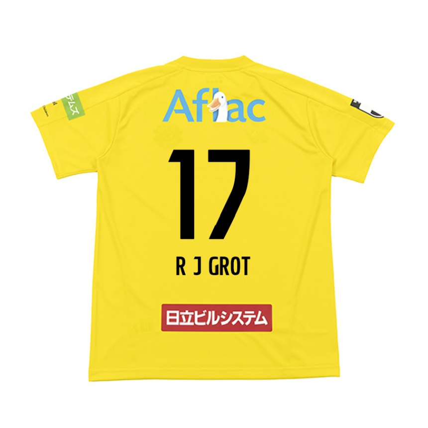 Homme Football Maillot Jay-Roy Grot #17 Jaune Noir Tenues Domicile 2024/25