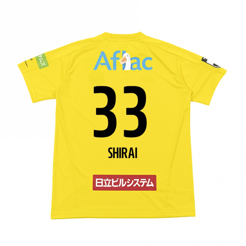 Homme Football Maillot Eiji Shirai #33 Jaune Noir Tenues Domicile 2024/25