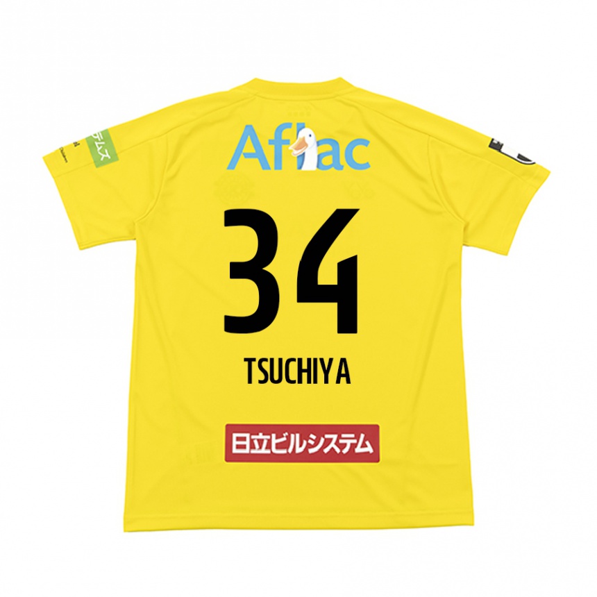 Homme Football Maillot Takumi Tsuchiya #34 Jaune Noir Tenues Domicile 2024/25