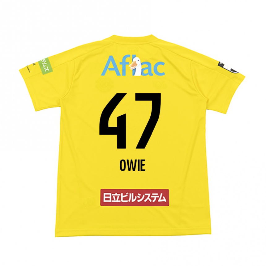 Homme Football Maillot William Owie #47 Jaune Noir Tenues Domicile 2024/25