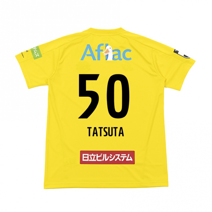 Homme Football Maillot Yugo Tatsuta #50 Jaune Noir Tenues Domicile 2024/25