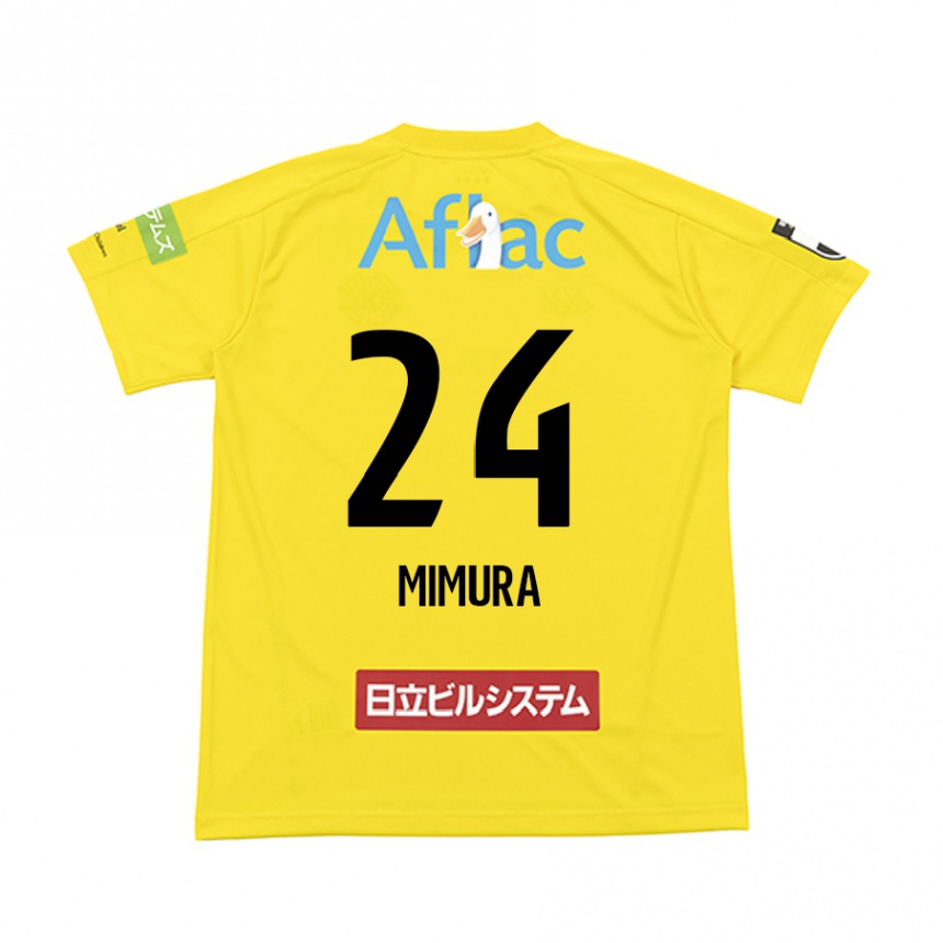 Homme Football Maillot Kaname Mimura #24 Jaune Noir Tenues Domicile 2024/25