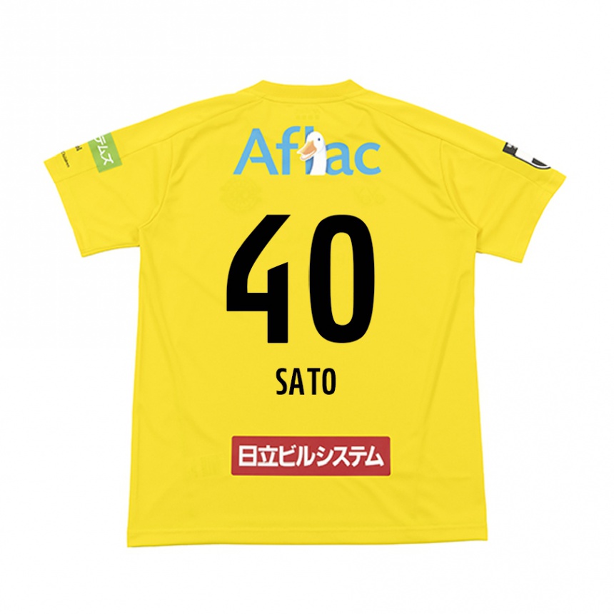 Homme Football Maillot Raku Sato #40 Jaune Noir Tenues Domicile 2024/25