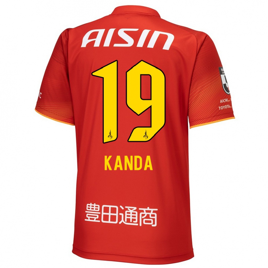 Homme Football Maillot Ryu Kanda #19 Rouge Blanc Jaune Tenues Domicile 2024/25