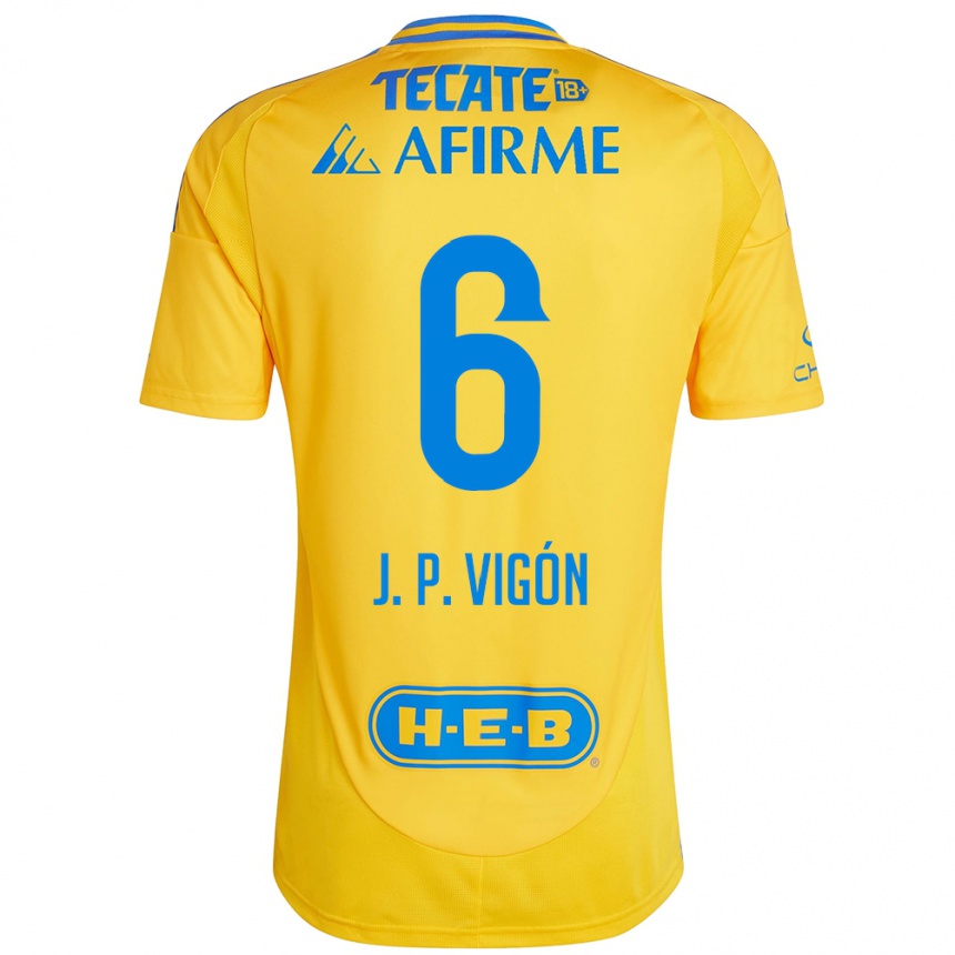 Homme Football Maillot Juan Pablo Vigon #6 Or Jaune Tenues Domicile 2024/25