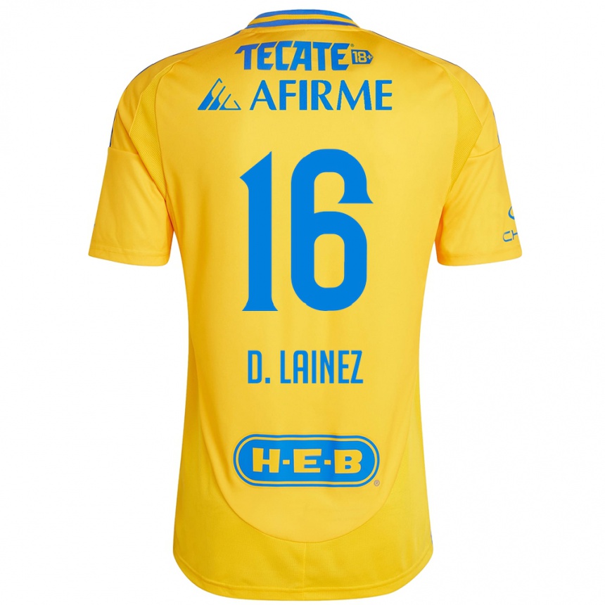 Homme Football Maillot Diego Lainez #16 Or Jaune Tenues Domicile 2024/25