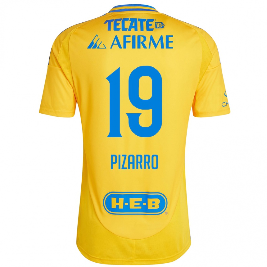 Homme Football Maillot Guido Pizarro #19 Or Jaune Tenues Domicile 2024/25