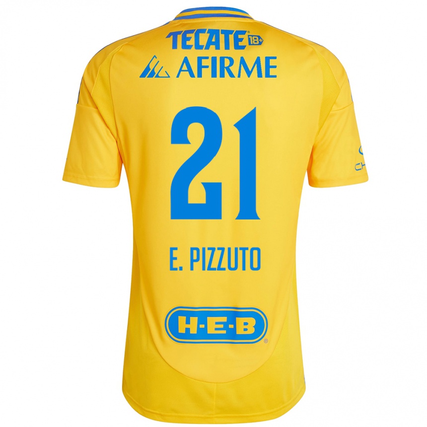 Homme Football Maillot Eugenio Pizzuto #21 Or Jaune Tenues Domicile 2024/25