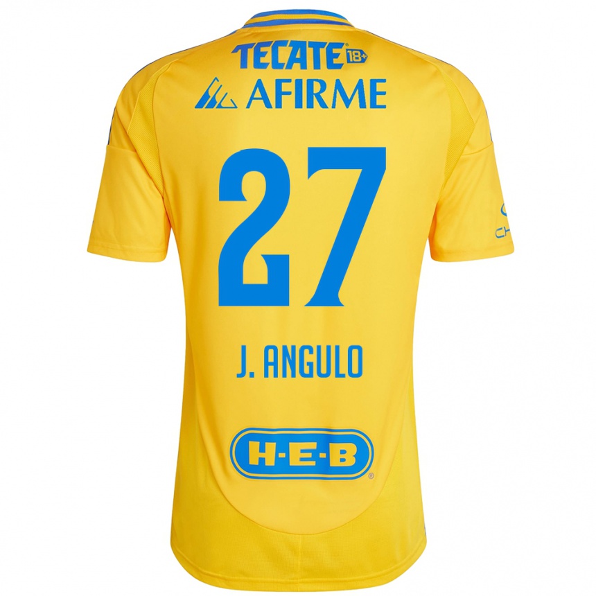 Homme Football Maillot Jesus Angulo #27 Or Jaune Tenues Domicile 2024/25