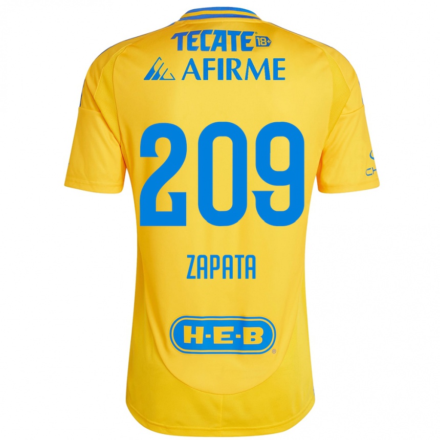 Homme Football Maillot Jorge Zapata #209 Or Jaune Tenues Domicile 2024/25