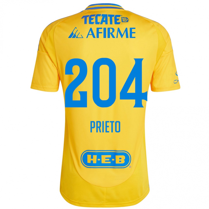 Homme Football Maillot Leonel Prieto #204 Or Jaune Tenues Domicile 2024/25