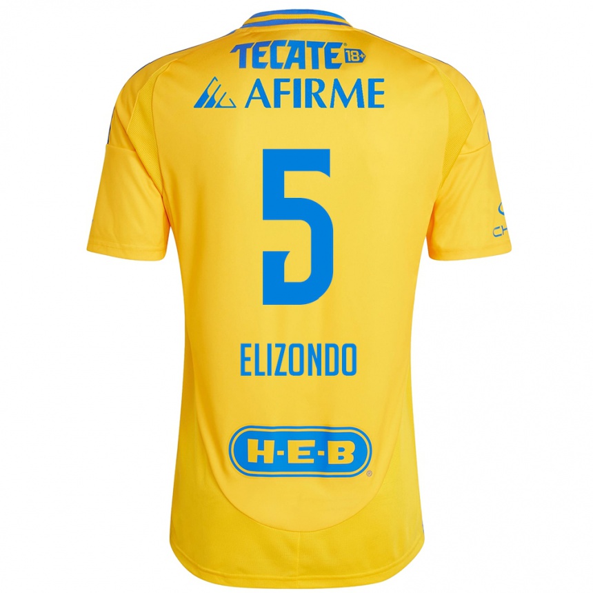 Homme Football Maillot Fernanda Elizondo #5 Or Jaune Tenues Domicile 2024/25