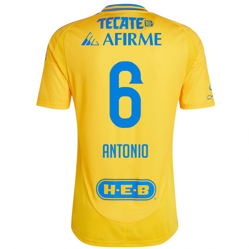 Homme Football Maillot Nancy Antonio #6 Or Jaune Tenues Domicile 2024/25