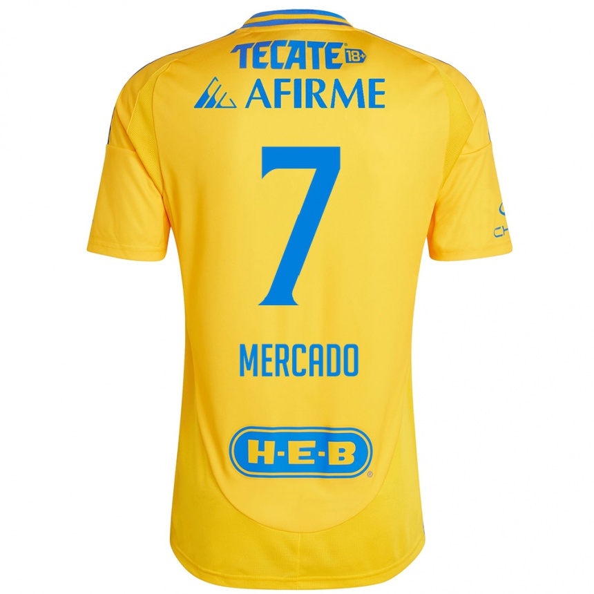 Homme Football Maillot Liliana Mercado #7 Or Jaune Tenues Domicile 2024/25