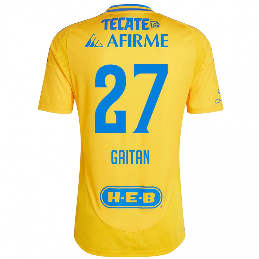 Homme Football Maillot Natalia Gaitan #27 Or Jaune Tenues Domicile 2024/25