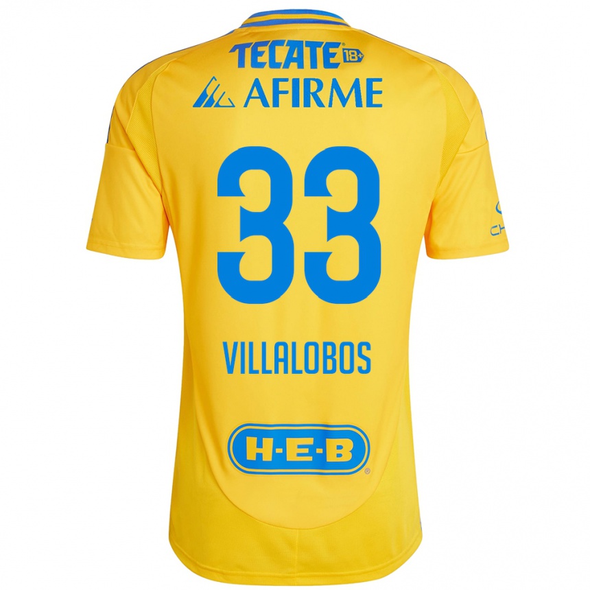 Homme Football Maillot Vania Villalobos #33 Or Jaune Tenues Domicile 2024/25