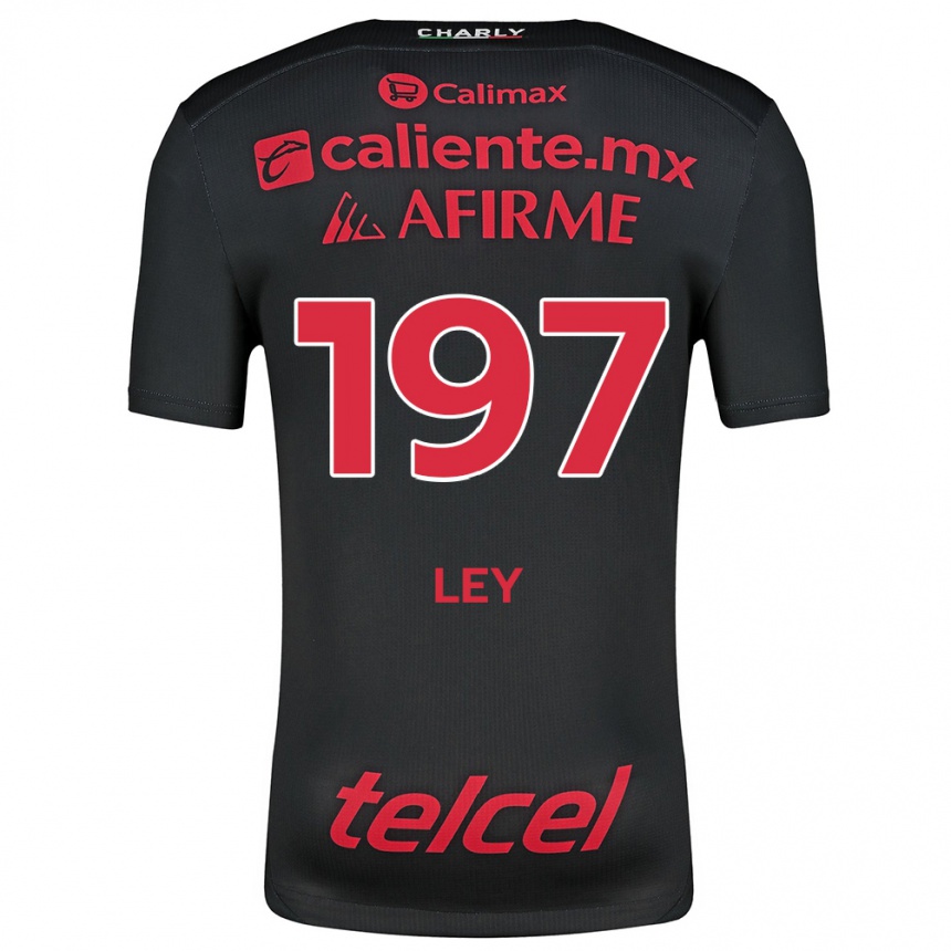 Homme Football Maillot Emanuel Ley #197 Noir Rouge Tenues Domicile 2024/25