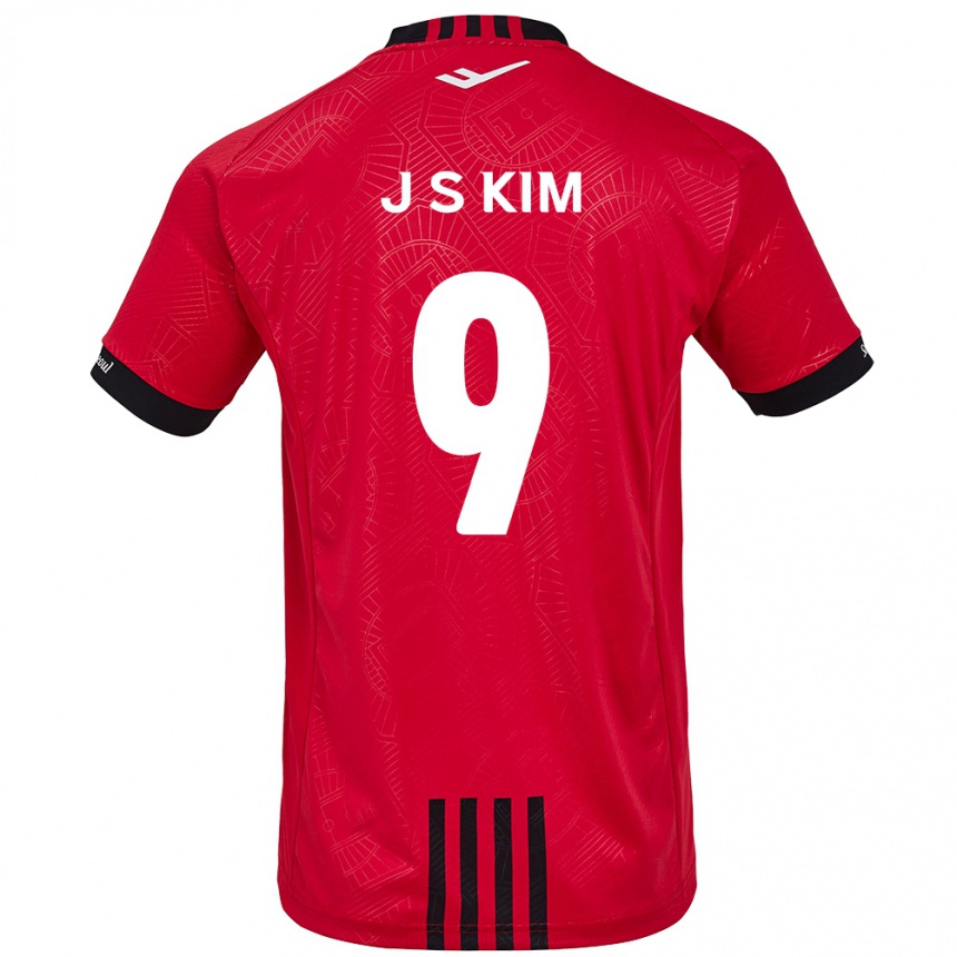 Homme Football Maillot Shin-Jin Kim #9 Rouge Noir Tenues Domicile 2024/25