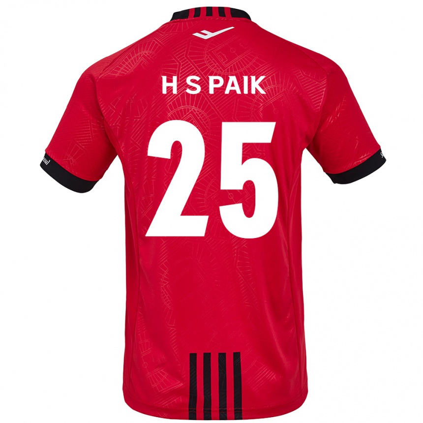 Homme Football Maillot Sang-Hoon Paik #25 Rouge Noir Tenues Domicile 2024/25