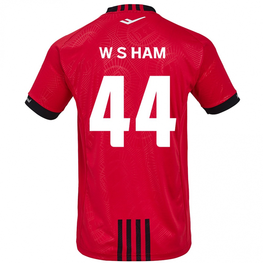 Homme Football Maillot Sun-Woo Ham #44 Rouge Noir Tenues Domicile 2024/25