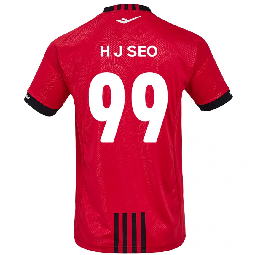 Homme Football Maillot Ju-Hwan Seo #99 Rouge Noir Tenues Domicile 2024/25