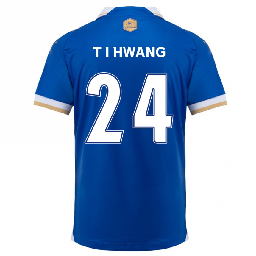 Homme Football Maillot In-Taek Hwang #24 Bleu Blanc Tenues Domicile 2024/25