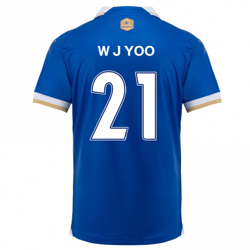 Homme Football Maillot Jin-Wook Yoo #21 Bleu Blanc Tenues Domicile 2024/25