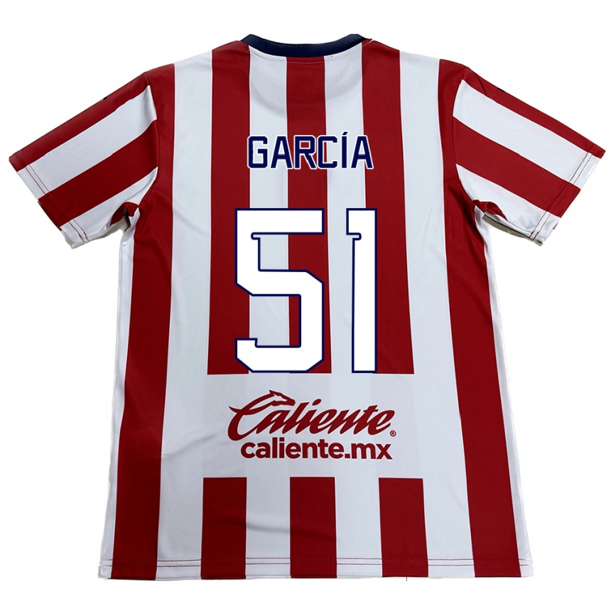 Homme Football Maillot Eduardo García #51 Rouge Blanc Tenues Domicile 2024/25