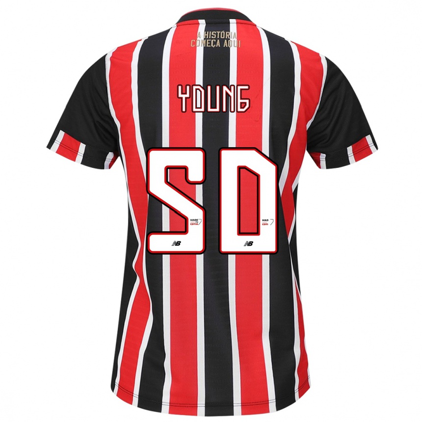 Homme Football Maillot Young #50 Noir Rouge Blanc Tenues Extérieur 2024/25