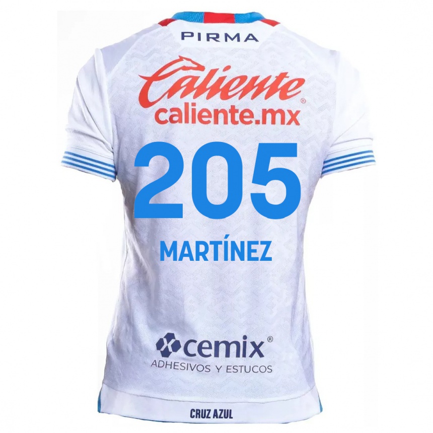 Homme Football Maillot César Martínez #205 Blanc Bleu Tenues Extérieur 2024/25